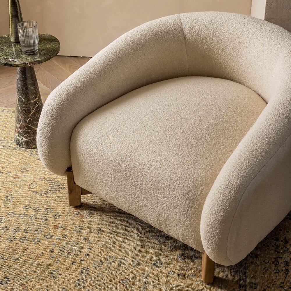 COCOON ARMCHAIR IN OFF-WHITE BOUCLE
