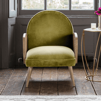 Emmeline Apple Green Velvet Armchair