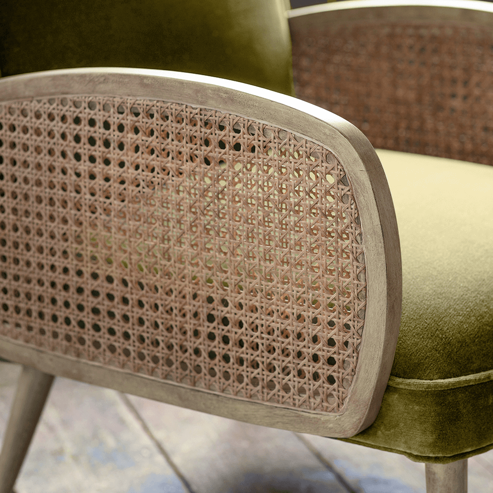 Emmeline Apple Green Velvet Armchair