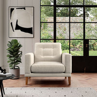 Fitzroy Armchair In Bone Easy Care Velvet