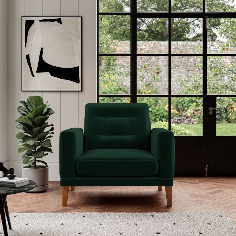 Fitzroy Armchair In Hunter Easy Care Velvet
