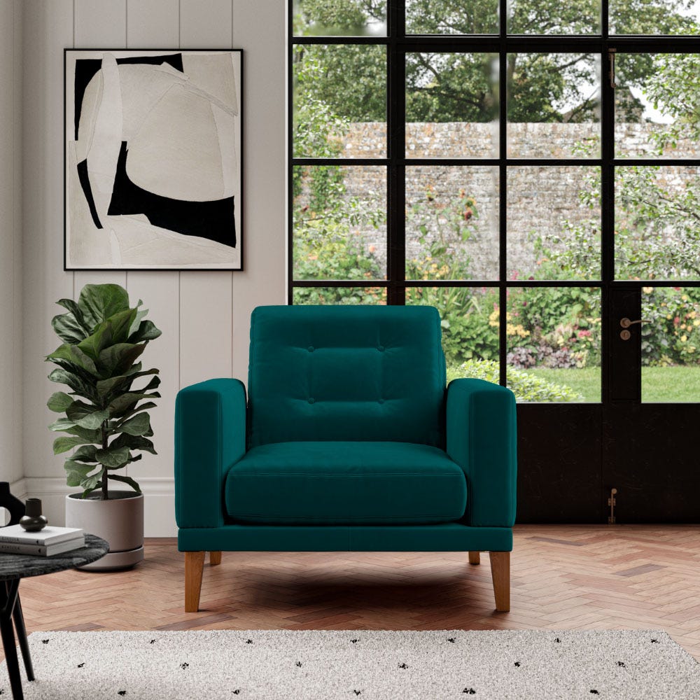 Fitzroy Armchair In Mallard Easy Care Velvet