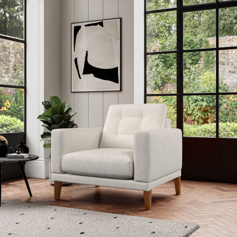 Fitzroy Armchair In Ivory Boucle