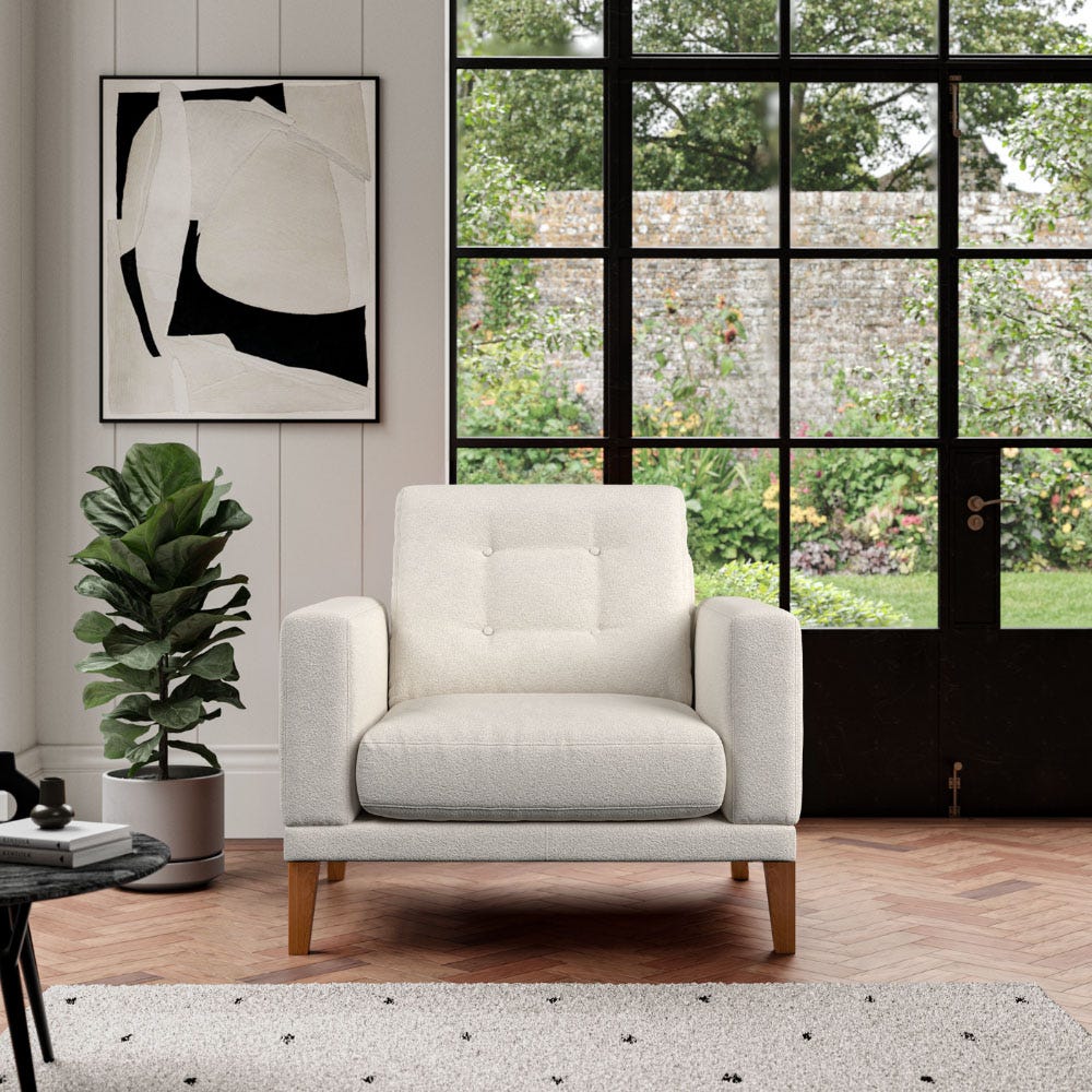Fitzroy Armchair In Ivory Boucle