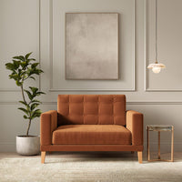 Fitzroy Loveseat In Burnt Easy Care Velvet