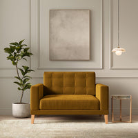 Fitzroy Loveseat In Turmeric Easy Care Velvet
