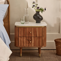 FLUTE 2 DRAWER BEDSIDE