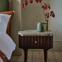 Flute Marble Bedside Table - Vintage