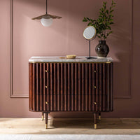 FLUTE MARBLE CHEST OF DRAWERS - VINTAGE