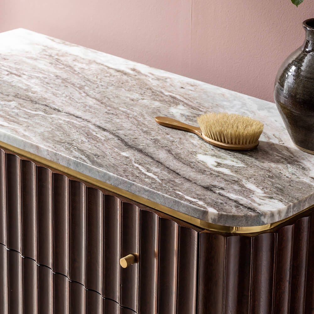 FLUTE MARBLE CHEST OF DRAWERS - VINTAGE