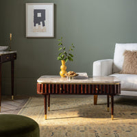FLUTE MARBLE COFFEE TABLE - VINTAGE