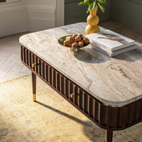 FLUTE MARBLE COFFEE TABLE - VINTAGE