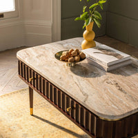 FLUTE MARBLE COFFEE TABLE - VINTAGE