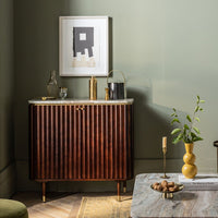 FLUTE MARBLE DRINKS CABINET - VINTAGE
