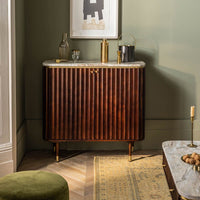 FLUTE MARBLE DRINKS CABINET - VINTAGE