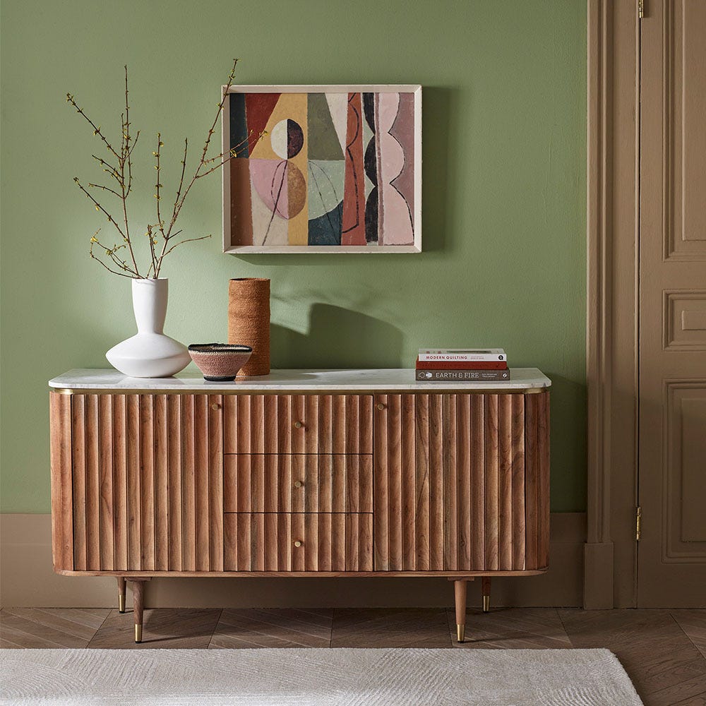 Flute Marble Sideboard
