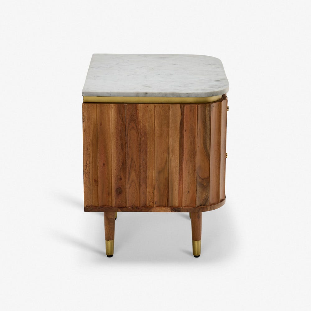 FLUTE 2 DRAWER BEDSIDE