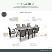 GABRIELA 8 SEAT DINING SET WITH 2.0 X 3.0M PARASOL
