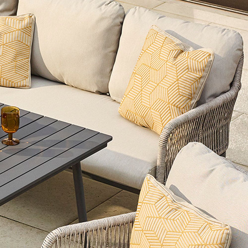 GOLD STRIPED EMBROIDERED SCATTER CUSHION SQUARE