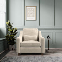 Hampton Armchair In Bone Eco Velvet
