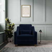 Hampton Armchair In Indigo Eco Velvet