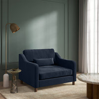 Hampton Loveseat In Indigo Easy Care Velvet