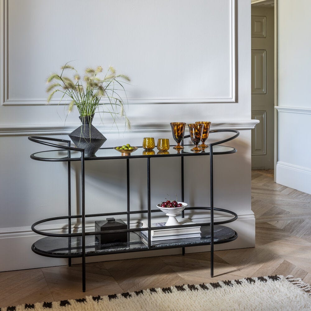 Harper Marble and Mirror Console Table