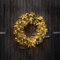 Indoor Outdoor Oversized Pre-lit Wreath - 100cm