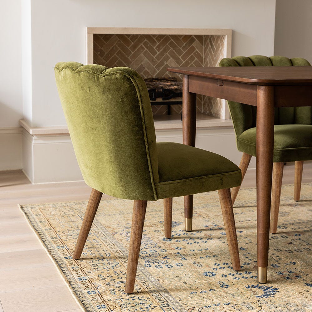 JOYCE DINING CHAIR IN DEEP GREEN VELVET