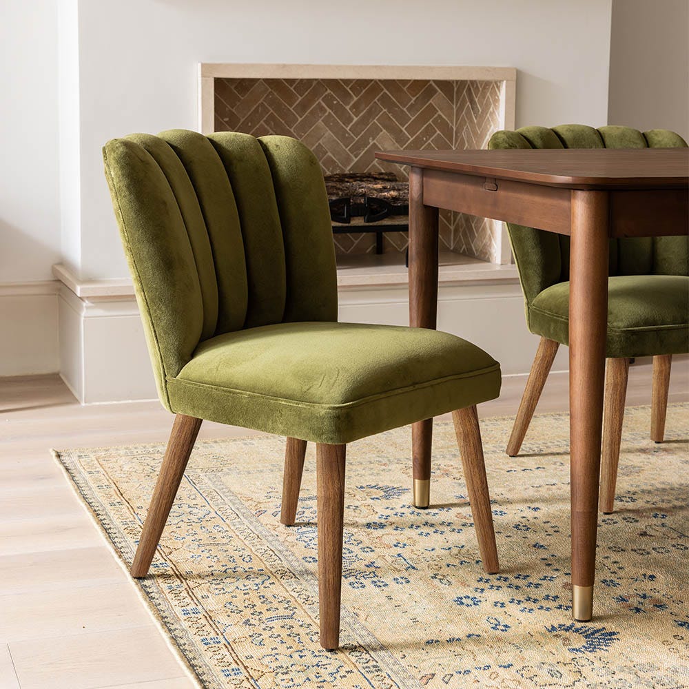 JOYCE DINING CHAIR IN DEEP GREEN VELVET