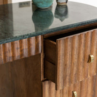 JUDE FLUTED DESK WITH FOREST GREEN MARBLE