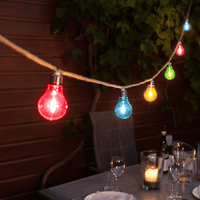10 JUTE ROPE FESTOON LIGHTS MULTI - CONNECTABLE