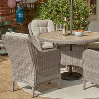 KARLA 4 SEAT DINING SET AND DELUXE 2.5M PARASOL