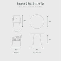 LAUREN 2 SEAT BISTRO SET IN GREEN