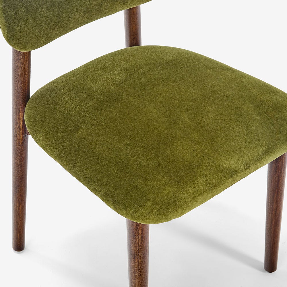Layla Dining Chair in Deep Green Velvet 