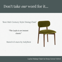 Layla Dining Chair in Deep Green Velvet 