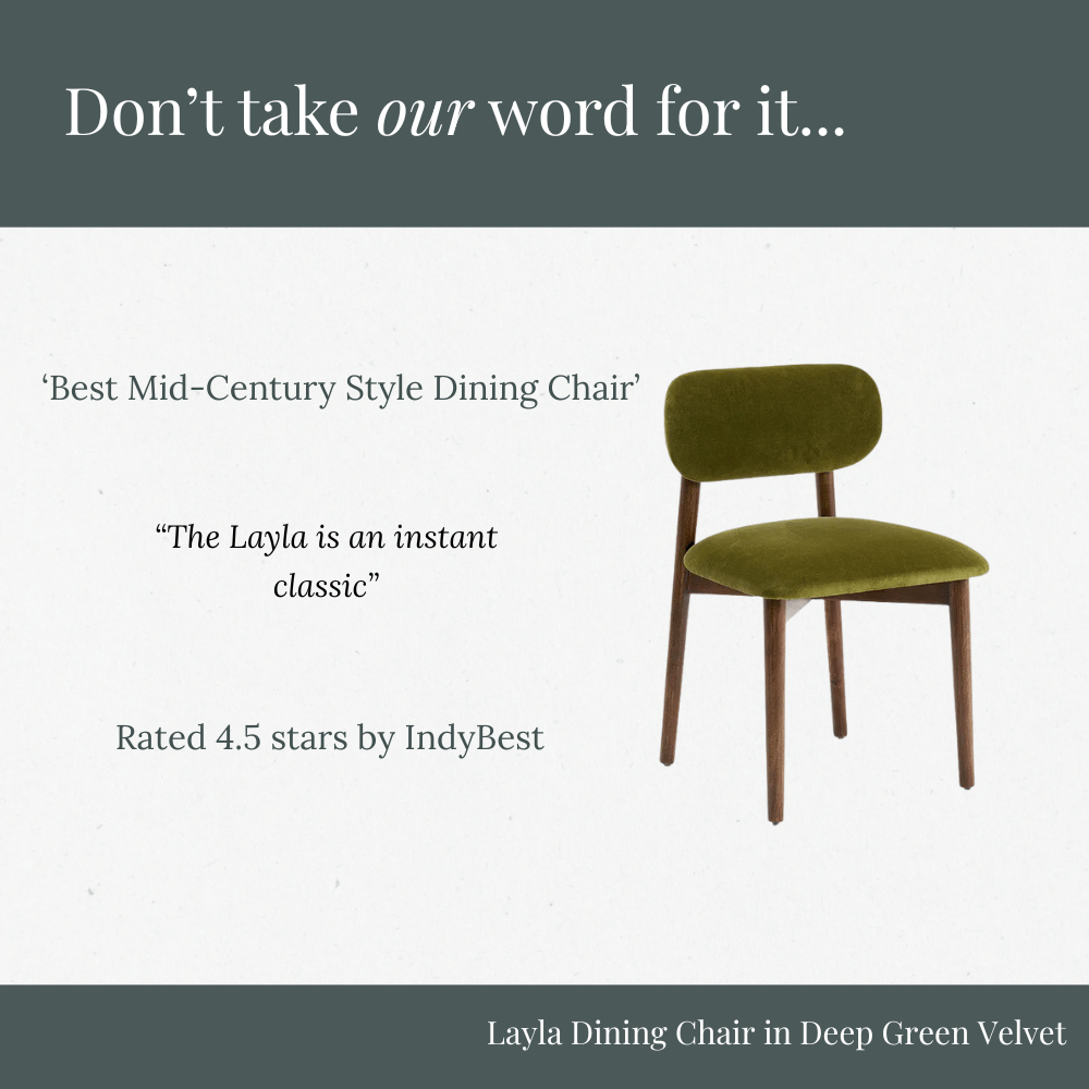Layla Dining Chair in Deep Green Velvet 