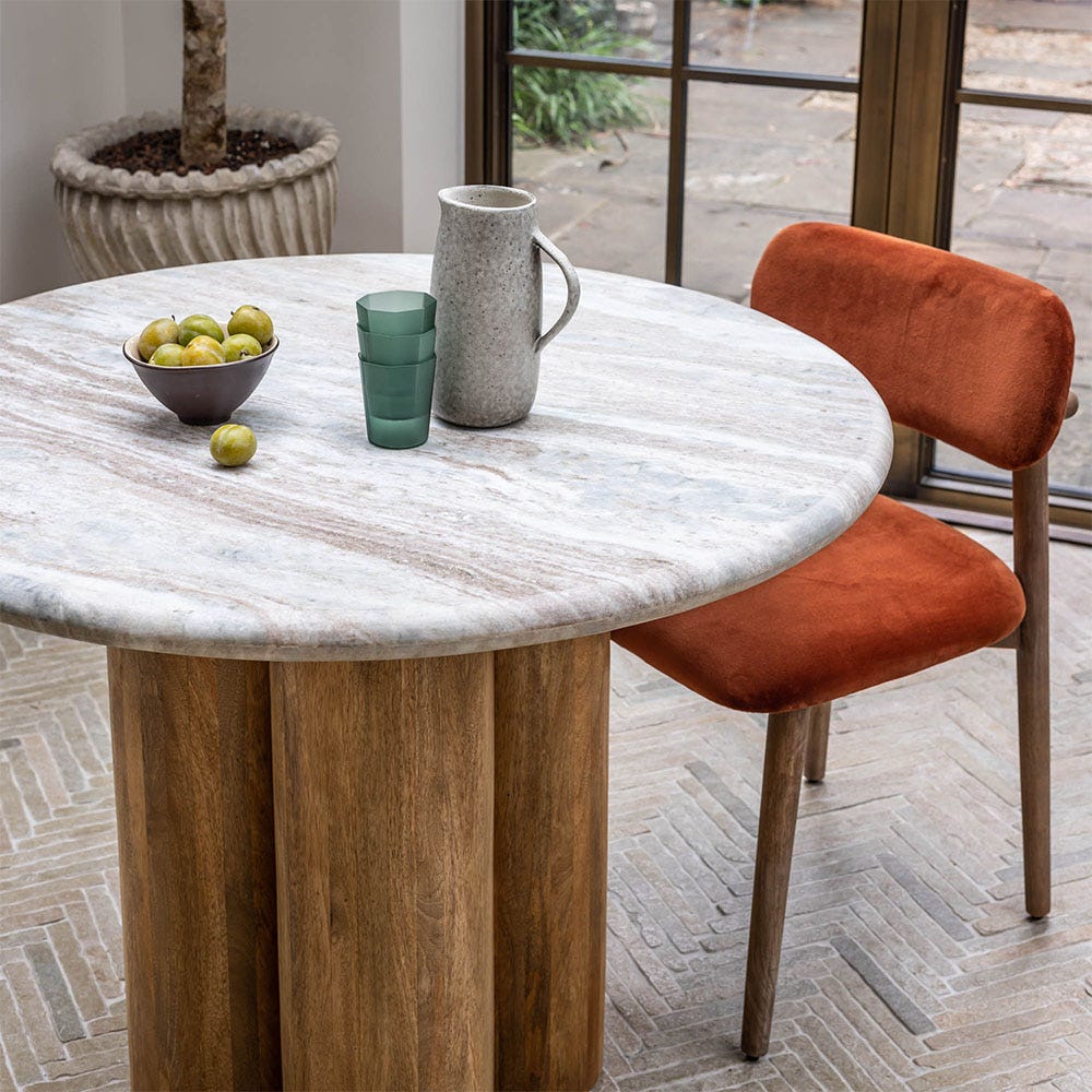 LAYLA DINING CHAIR IN RUST VELVET
