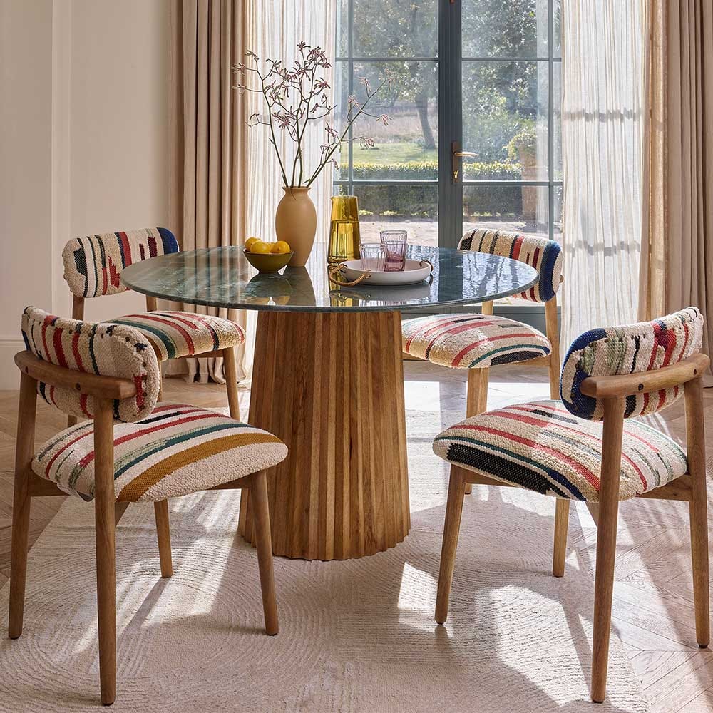 LAYLA DINING CHAIR IN STRIPED RUG
