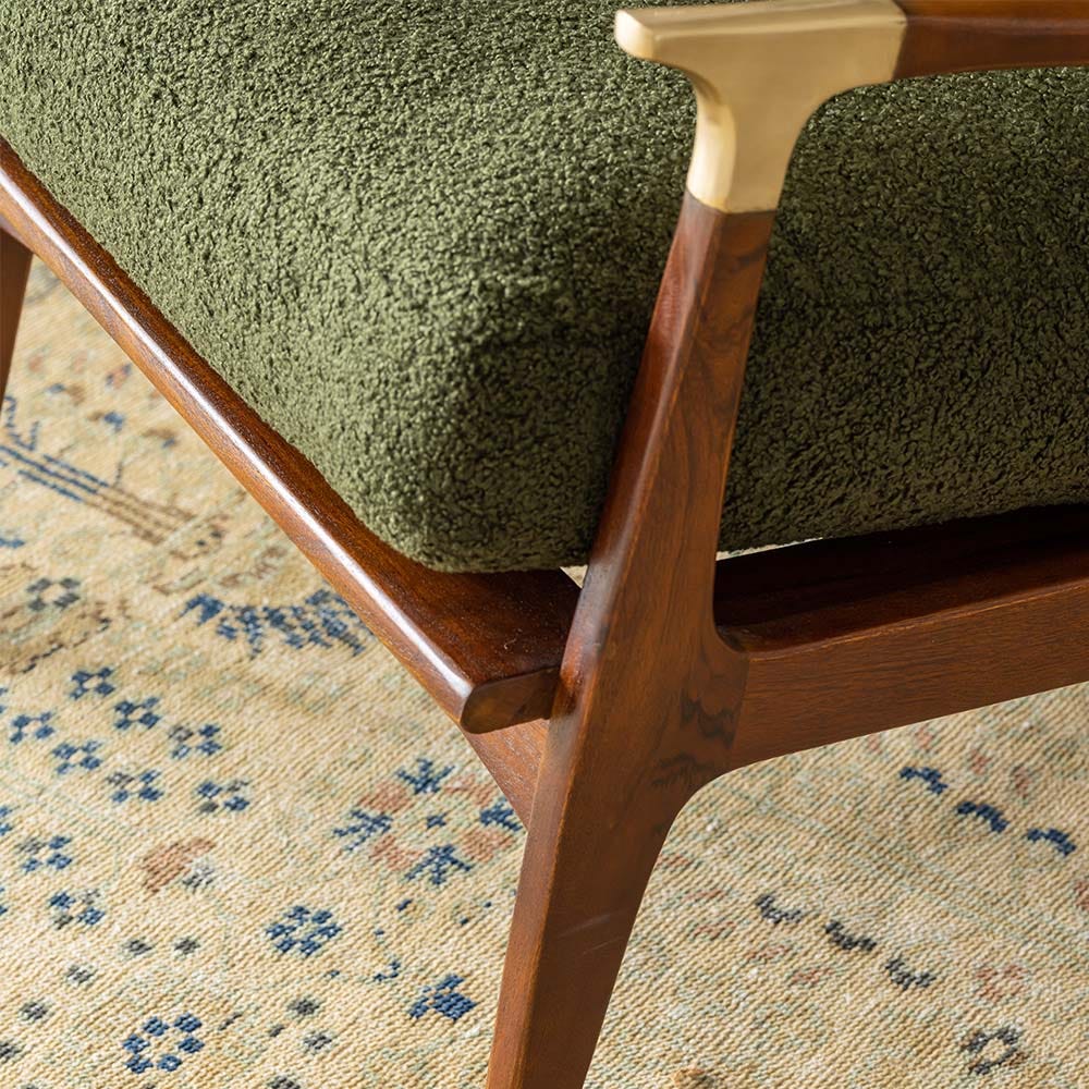 LEVI ARMCHAIR IN OLIVE GREEN BOUCLE