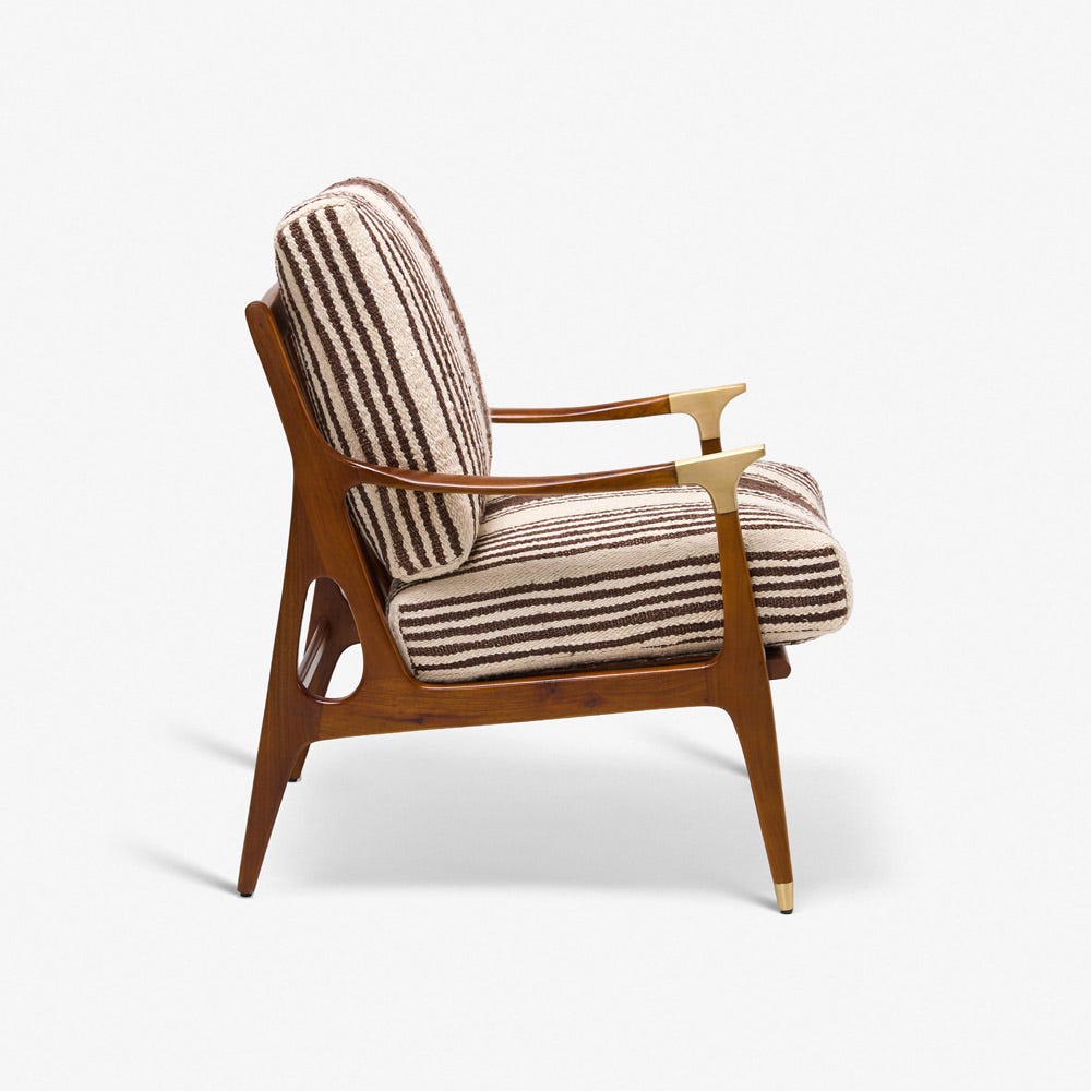 LEVI ARMCHAIR IN STRIPED RUG