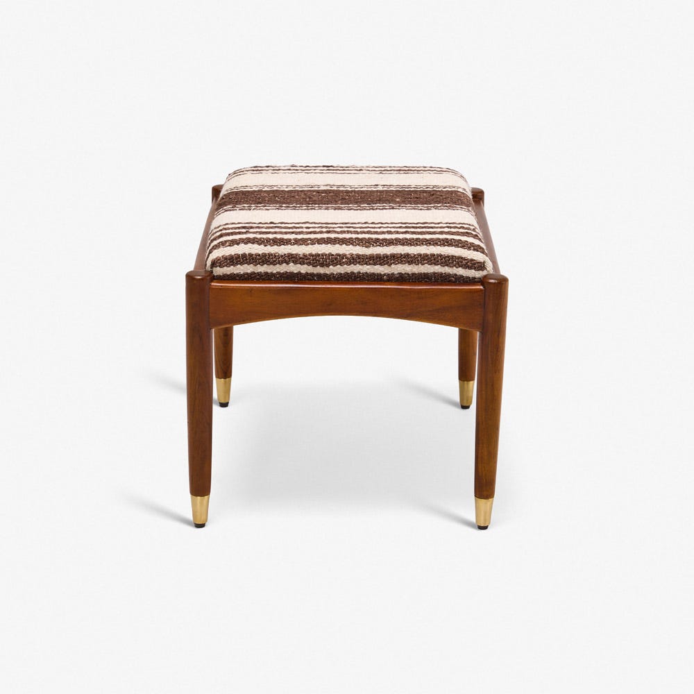 LEVI FOOTSTOOL IN STRIPED RUG