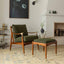 LEVI FOOTSTOOL IN OLIVE GREEN BOUCLE