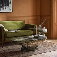 LUCY COFFEE TABLE IN GREEN MARBLE EFFECT