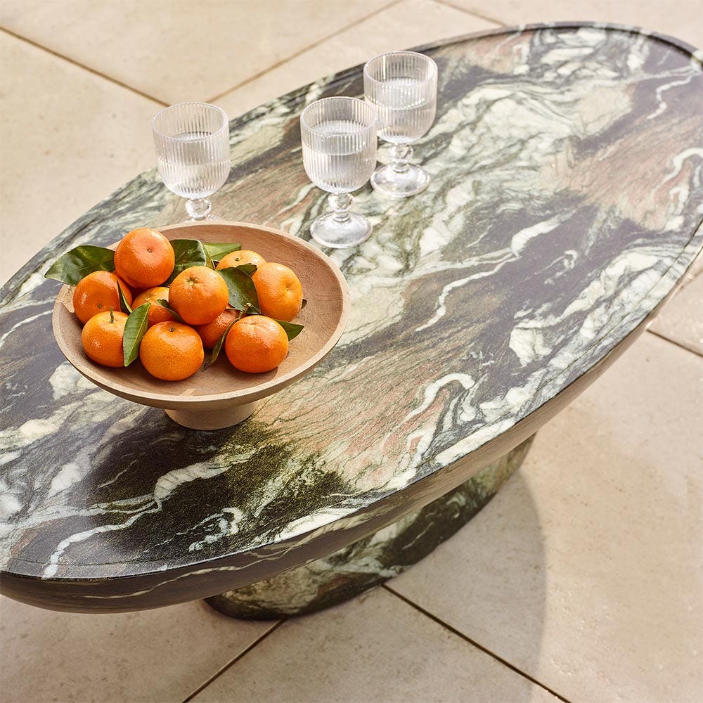 LUCY COFFEE TABLE IN GREEN MARBLE EFFECT