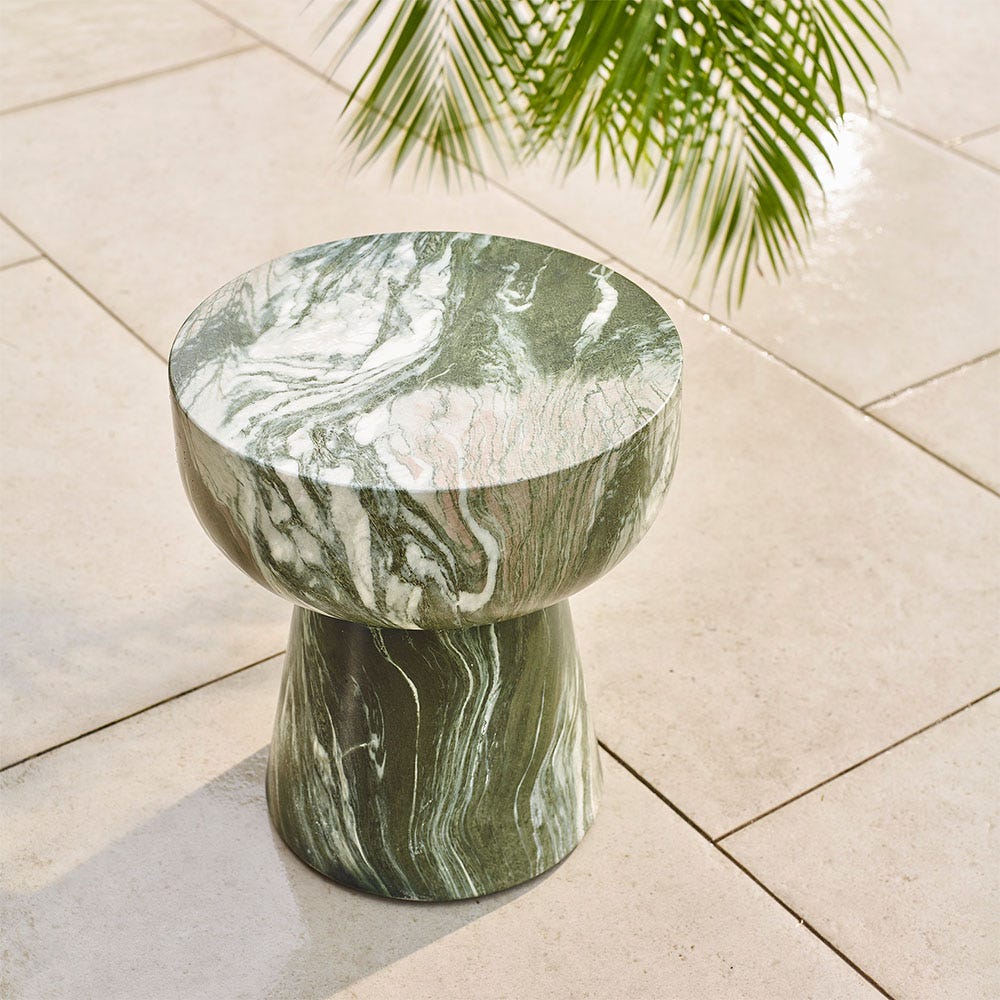LUCY SIDE TABLE IN GREEN MARBLE EFFECT