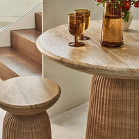 MASON BISTRO TABLE IN TRAVERTINE FINISH EFFECT