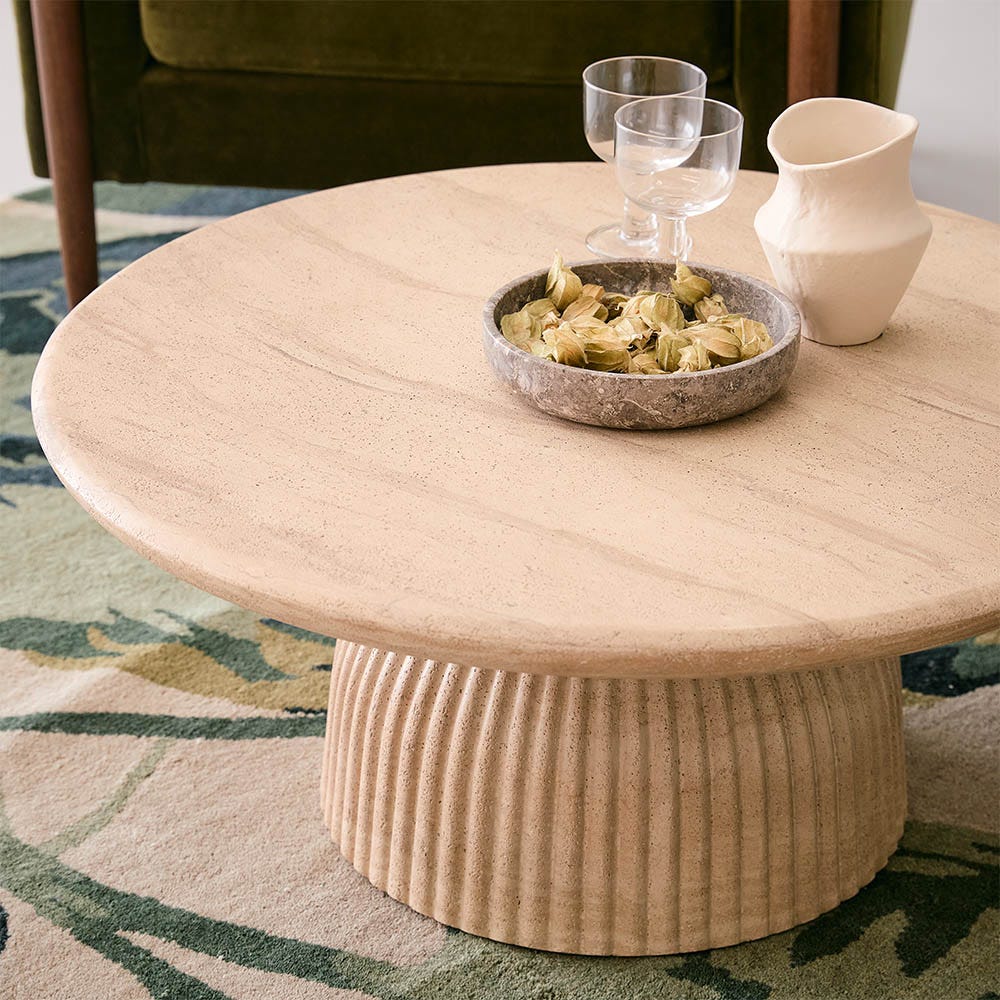 MASON COFFEE TABLE IN TRAVERTINE FINISH EFFECT