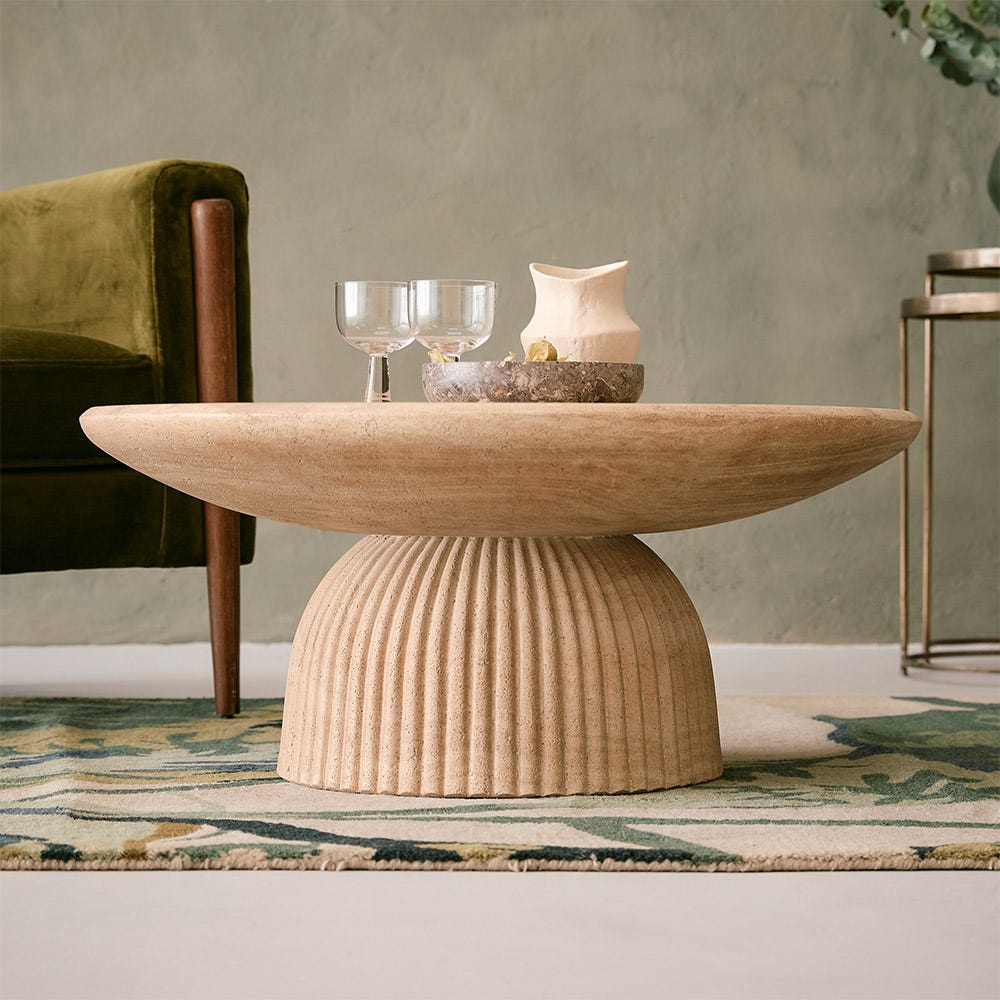 MASON COFFEE TABLE IN TRAVERTINE FINISH EFFECT