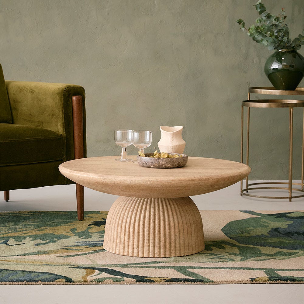 MASON COFFEE TABLE IN TRAVERTINE FINISH EFFECT